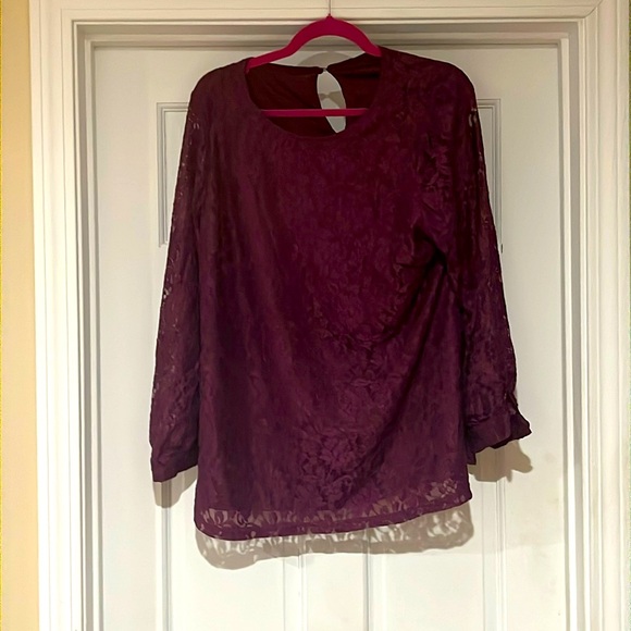 Purplish lacy top by Bloomchic XL - Picture 1 of 1